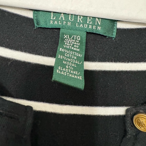 Ralph Lauren Striped Jersey Maxi Dress Black/White Size X-Large - Picture 5 of 7